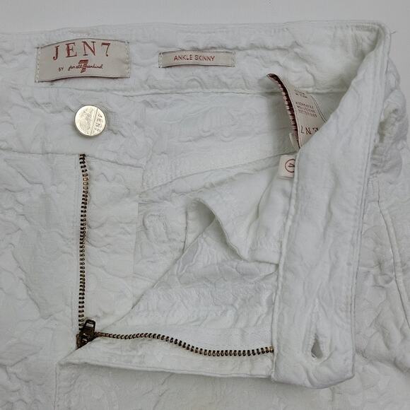 JEN7 by 7 For All Mankind White Lace Ankle Skinny Jeans Size 4 FLAWED - Picture 7 of 14